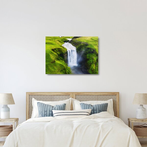 Üveg kép - Skogafoss vízesés (70x50 cm)