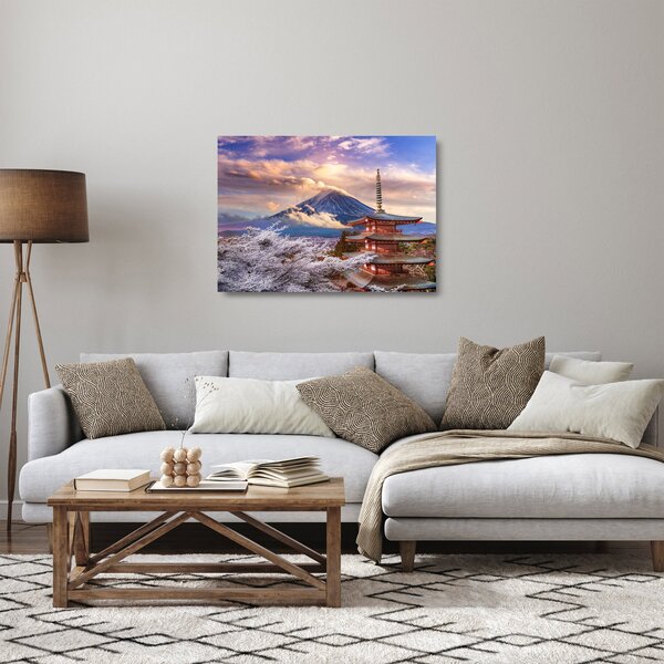 Üveg kép - Fuji hegy (70x50 cm)