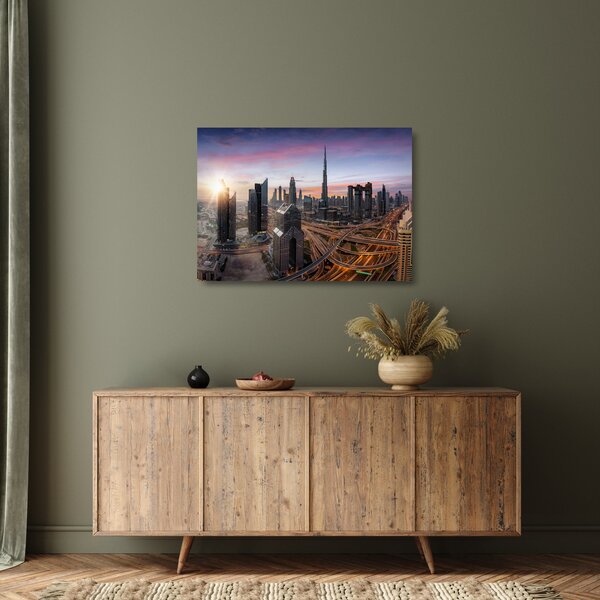 Üveg kép - Dubai panorámája (70x50 cm)