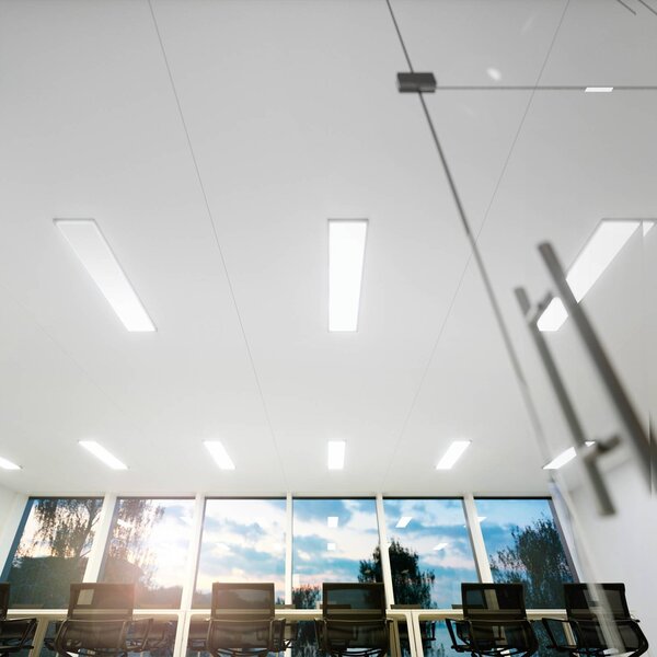 Sigor LED panel Fled, 4,320 lm, 120x30 cm, 115°, 3,000 K, Fehér / opál, Nappali / Étkező, Műanyag, Modern