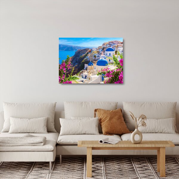 Üveg kép - Santorini, Görögország (70x50 cm)
