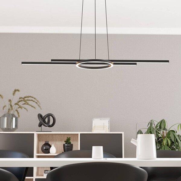 EGLO LED függőlámpa Zillerio-Z fekete ZigBee CCT dim ZigBee, dimmelhető, Fekete, Nappali / Étkező, Alumínium, Modern