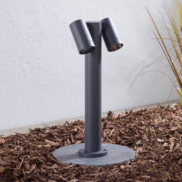 PRIOS Prios Tulimar állólámpa, 45 cm, antracit, 2-lámpás, alumínium, dimmelhető, Fekete, Alumínium, Modern
