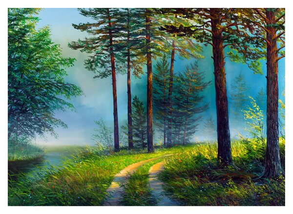 Üveg kép - Olajfestmény tájkép (70x50 cm)