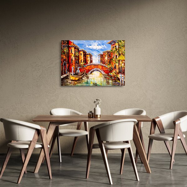 Üveg kép - Olajfestmény a városról III. (70x50 cm)