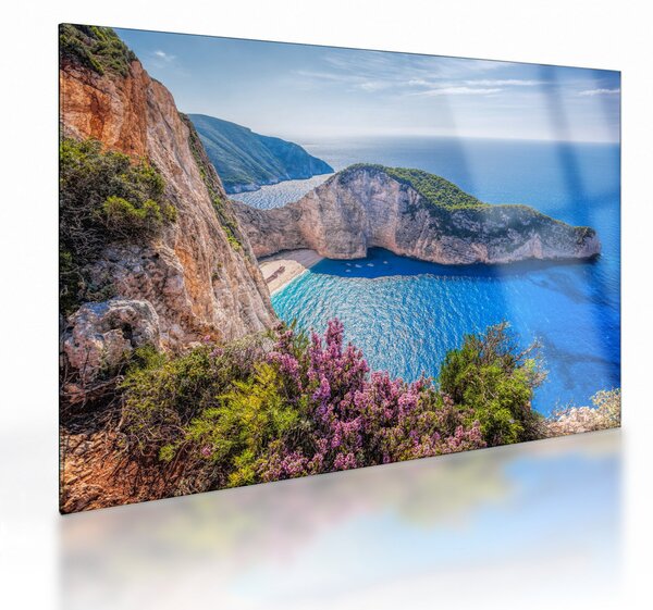 Üveg kép - Navagio strand, Görögország (70x50 cm)