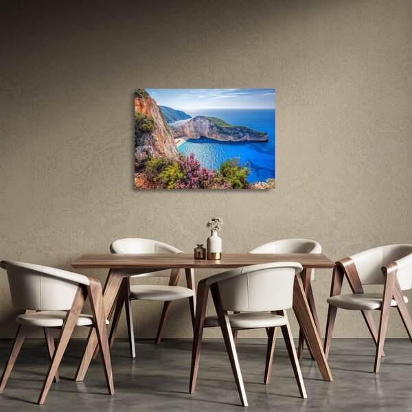 Üveg kép - Navagio strand, Görögország (70x50 cm)
