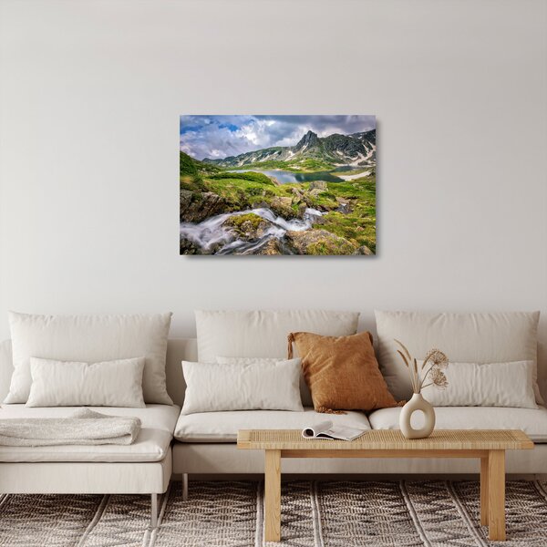 Üveg kép - Kilátás a Rila hegyre (70x50 cm)