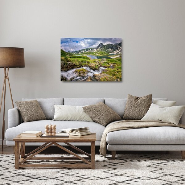 Üveg kép - Kilátás a Rila hegyre (70x50 cm)