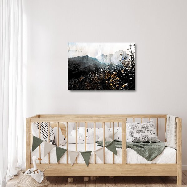 Üveg kép - Vadvirágok illusztrációja (70x50 cm)