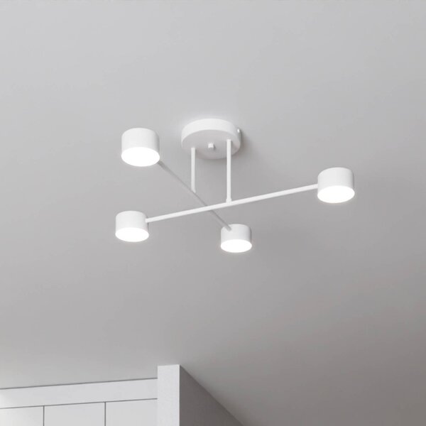 EMIBIG LIGHTING Mennyezeti világítás 4. üzemmód, acél, 4 izzós, GX53, fehér, dimmelhető, Fehér / opál, Nappali / Étkező, fém, Modern