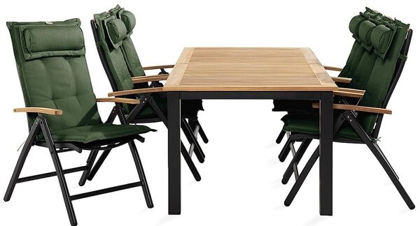 Asztal és szék garnitúra VG7931, Párna színe: Zöld