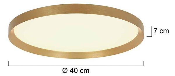 Steinhauer Flady LED mennyezeti lámpa, arany színű, Ø 40 cm direkt/indirekt, dimmelhető, Sárgaréz / arany, Nappali / Étkező, fém