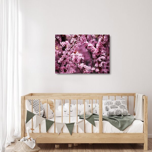 Üveg kép - Rózsaszín sakura (70x50 cm)