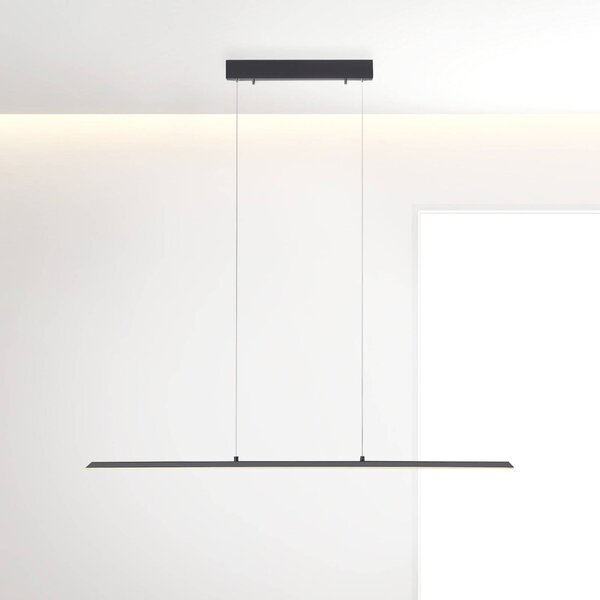 PURE LED függőlámpa Lite, antracit, 100 cm, CCT, dimmelhető, dimmelhető, Fekete, Nappali / Étkező, Alumínium, Modern