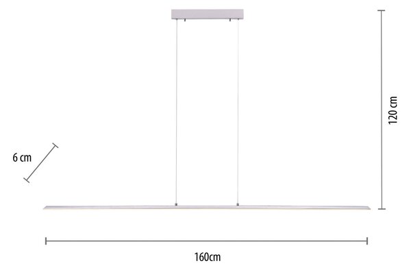 PURE LED függőlámpa Lite, ezüst, 160 cm, CCT, dimmelhető, dimmelhető, Alu / szürke / cink, Nappali / Étkező, Alumínium, Modern