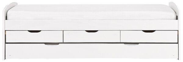 Kihúzható heverő Fenyő PETIVILLE 90 x 200 cm Fehér