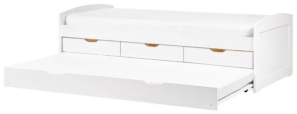 Kihúzható heverő Fenyő PETIVILLE 90 x 200 cm Fehér