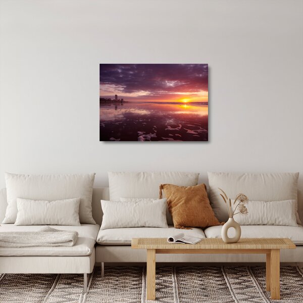 Üveg kép - Strand naplementében (70x50 cm)