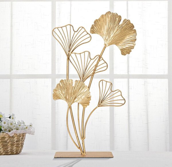 Asztali dekoráció, ginkgo biloba, nagy, arany - GINKGO