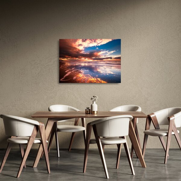 Üveg kép - Esti strand (70x50 cm)