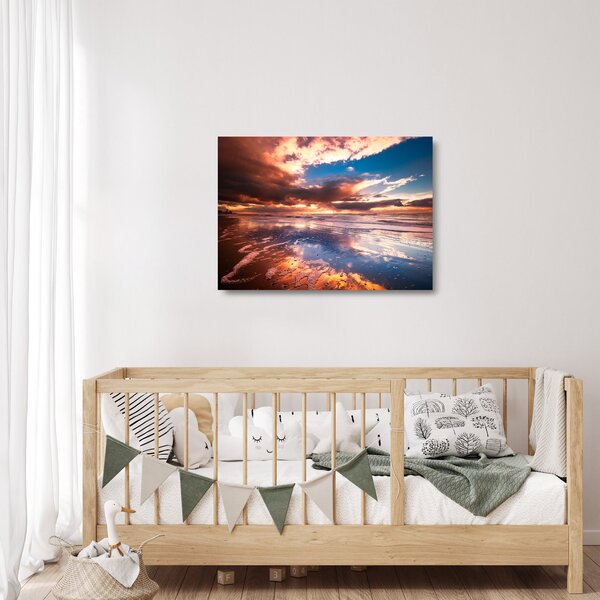 Üveg kép - Esti strand (70x50 cm)