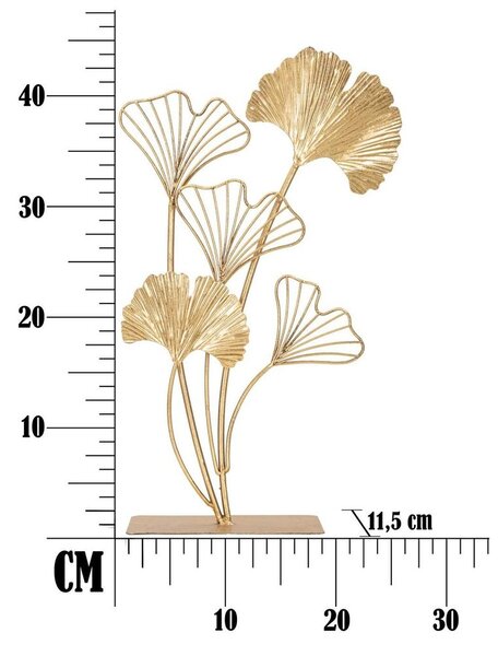 Asztali dekoráció, ginkgo biloba, nagy, arany - GINKGO