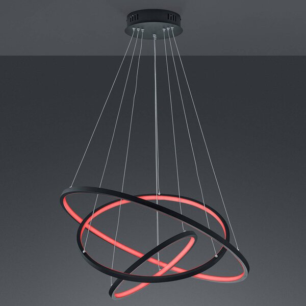Trio Lighting WiZ Aaron okos LED lógó világítás, antracit, dimmelhető, Fekete, Nappali / Étkező, fém, Modern