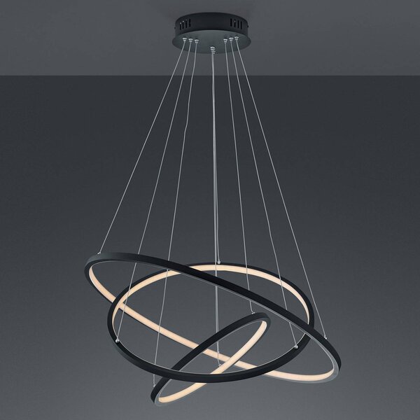 Trio Lighting WiZ Aaron okos LED lógó világítás, antracit, dimmelhető, Fekete, Nappali / Étkező, fém, Modern