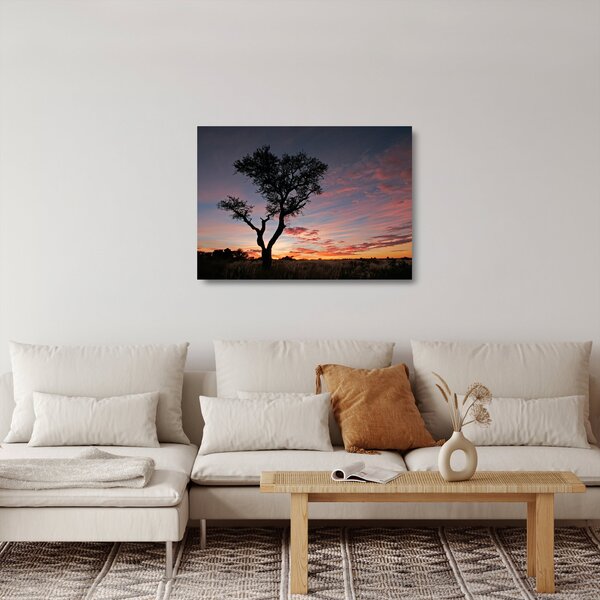 Üveg kép - Fa és vöröses árnyalatok (70x50 cm)