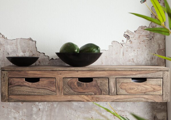 GREY WOOD rózsafa faliszekrény, masszív paliszander 20x98 cm