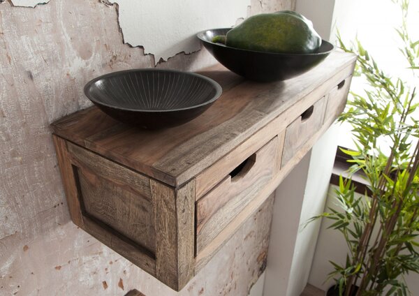 GREY WOOD rózsafa faliszekrény, masszív paliszander 20x98 cm