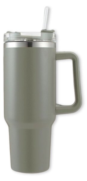 Termosz bögre szívószállal TERMOS 1000 ml, szürke