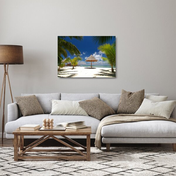 Üveg kép - Fehér homokos strand (70x50 cm)
