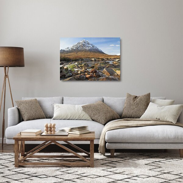 Üveg kép - Hegy a folyóval (70x50 cm)