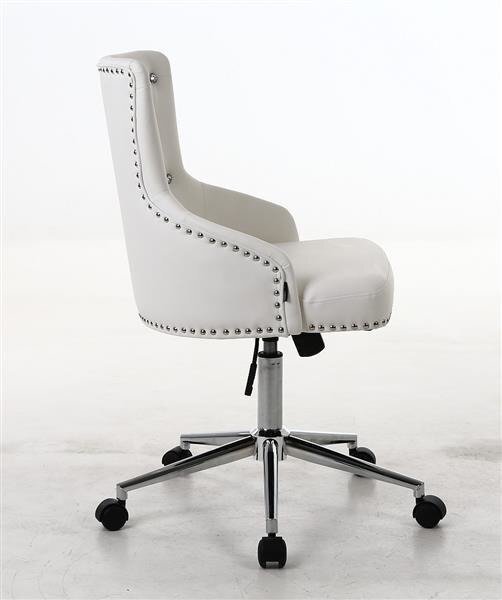 HR654CK Fehér modern műbőr szék krómozott lábbal