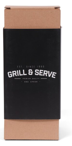 GRILL AND SERVE alacsony derék kötény ökobőr, fekete