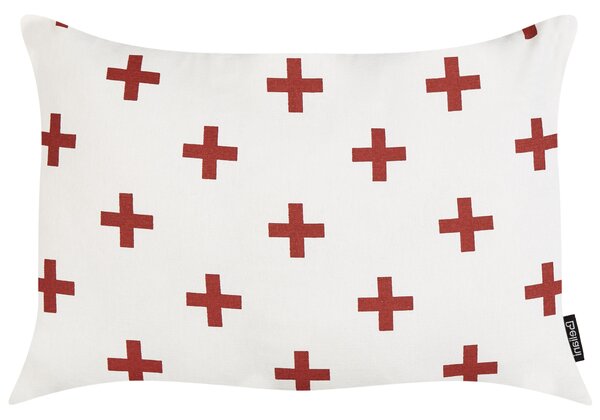 2 db díszpárna VELLEIA Pamut 50 x 35 cm Fehér Geometrikus mintás