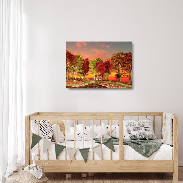 Üveg kép - Színes fák (70x50 cm)