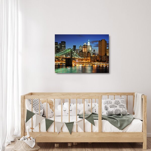 Üveg kép - Híd New Yorkkal (70x50 cm)