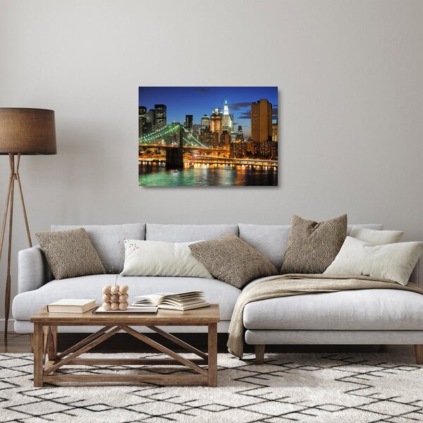 Üveg kép - Híd New Yorkkal (70x50 cm)
