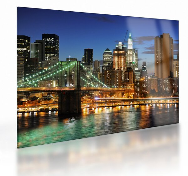 Üveg kép - Híd New Yorkkal (70x50 cm)