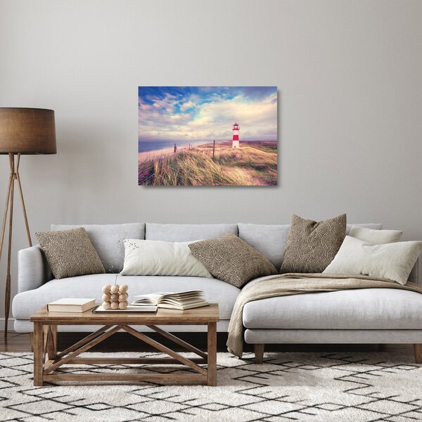 Üveg kép - Vörös világítótorony (70x50 cm)