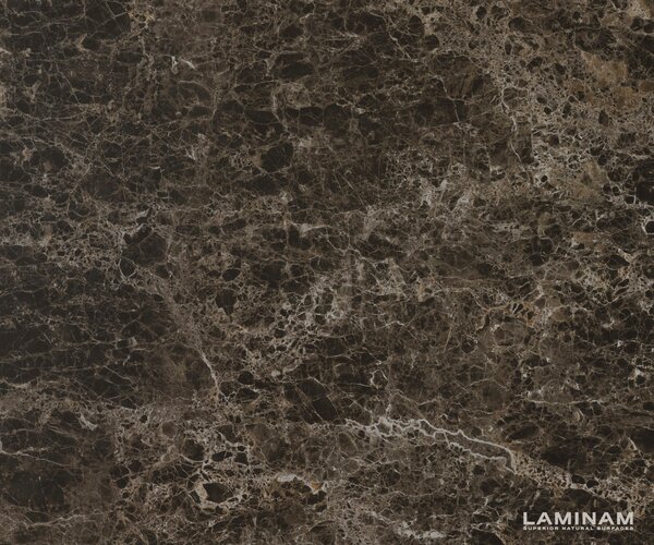 DELIFE Dohányzóasztal Edge ovális 140x80 cm kerámia Laminam® Emperador Extra Lucidato sötétbarna Sarity fém fekete