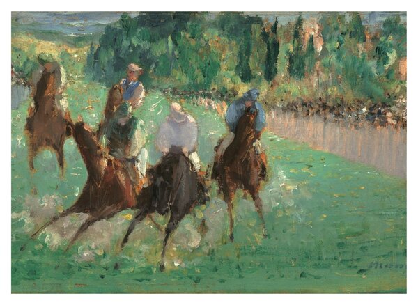 Üveg kép - Edouard Manet, At the Races, reprodukciók (70x50 cm)