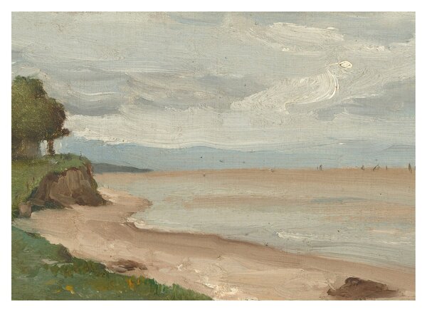 Üveg kép - Jean-Baptiste-Camille Corot, Beach Near Etretat, reprodukciók (70x50 cm)