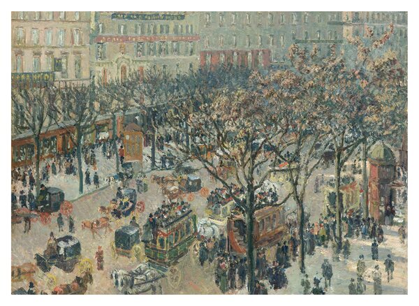 Üveg kép - Camille Pissarro, Boulevard des Italiens, Morning, Sunlight, reprodukciók (70x50 cm)