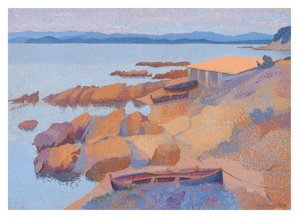 Üveg kép - Henri Edmond Cross, Calanque des Antibois, reprodukciók (70x50 cm)