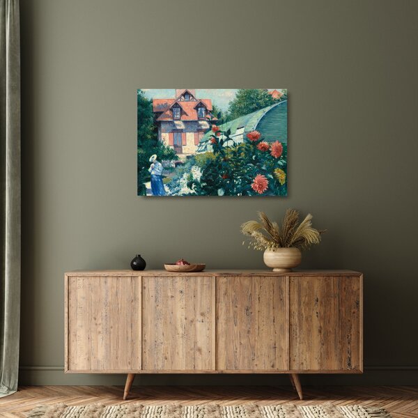 Üveg kép - Gustave Caillebotte, Dahlias, Garden at Petit Gennevilliers, reprodukciók (70x50 cm)