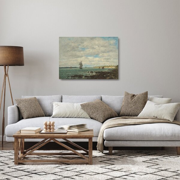 Üveg kép - Eugène Boudin, Coast of Brittany, reprodukciók (70x50 cm)
